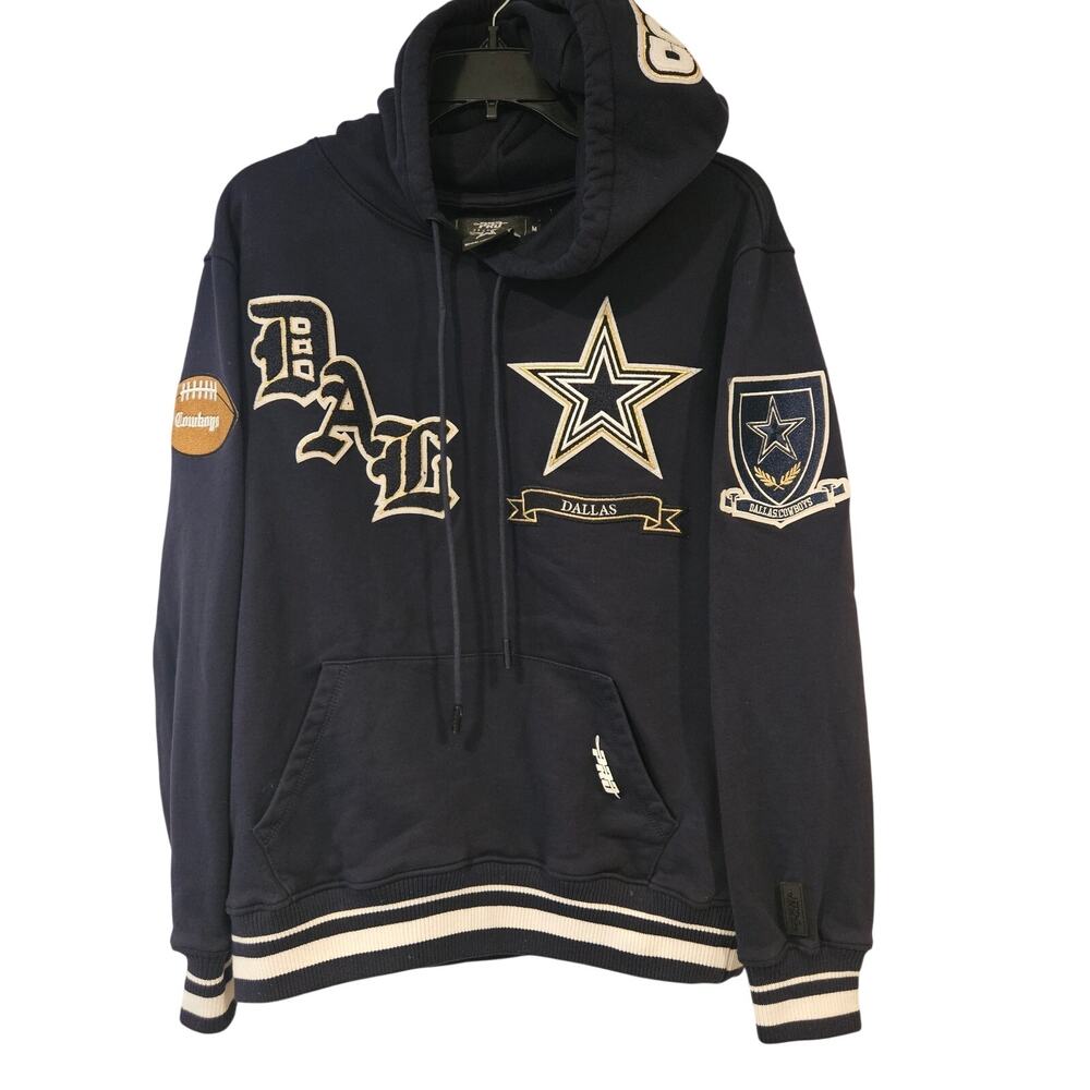 Pro Standard Dallas Cowboys Old English Star Chenille Hoodie Navy DCC SZ Medium